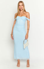 Dahla Blue Off The Shoulder Maxi Dress Image