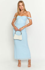 Dahla Blue Off The Shoulder Maxi Dress Image