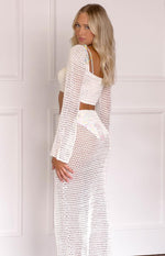 Dally White Crochet Maxi Skirt Image