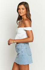 Dandi White Off The Shoulder Crop Top Image