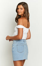 Dandi White Off The Shoulder Crop Top Image