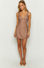 Daphne Chocolate Chiffon Mini Dress – Beginning Boutique NZ