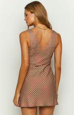 Daphne Chocolate Chiffon Mini Dress Image