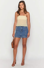 Darcy Mid Wash Denim High Waisted Mini Skirt Image