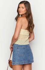 Darcy Mid Wash Denim High Waisted Mini Skirt Image