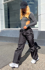 Davina Black Drawcord Pants Image