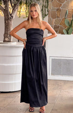 Dayton Black Strapless Maxi Dress Image