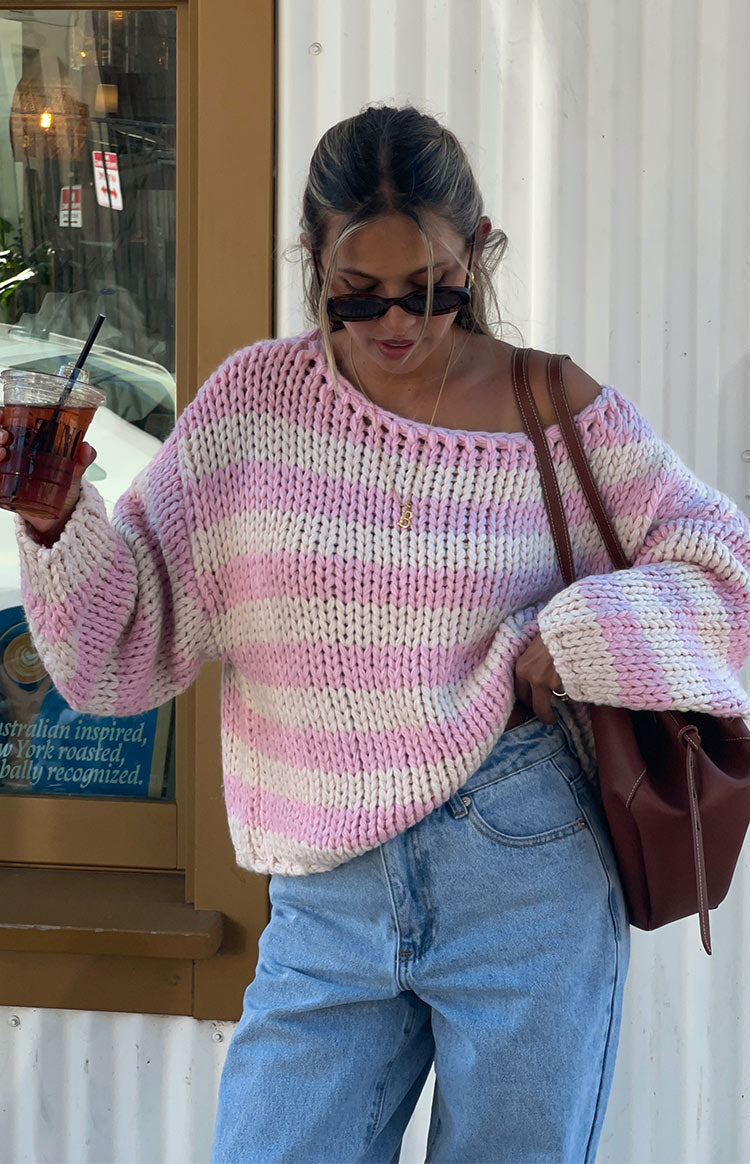 Bea Pink Striped Sweater Image