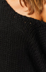 Delvey Black Chunky Knit Sweater Image