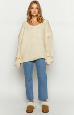 Delvey Cream Chunky Knit Sweater Image