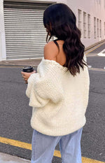 Delvey Cream Chunky Knit Sweater Image