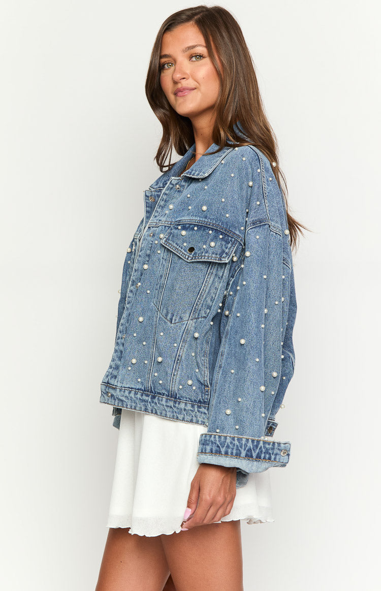 Denim Dazzle Pearl Mid Wash Denim Jacket Image