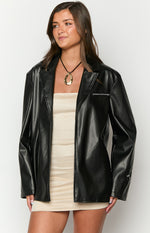 Desi Black PU Jacket Image