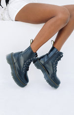 Dr. Martens Jadon 8 Eye Boot Black Polish Smooth Image