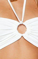 Dove White Halter Crop Top Image