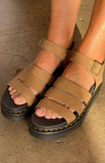 Dr. Martens Blaire 3 Strap Sandal Tan Tumbled Nubuck Image