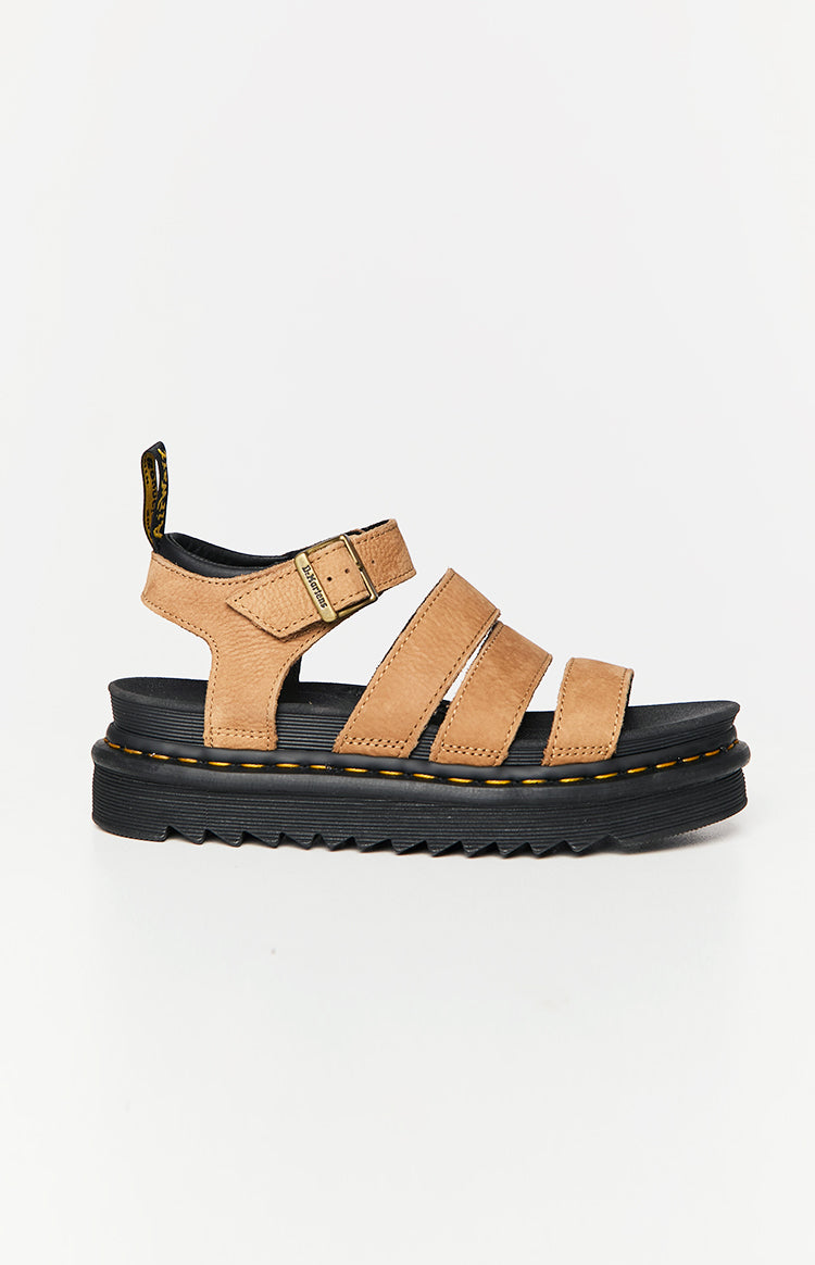 Dr. Martens Blaire 3 Strap Sandal Tan Tumbled Nubuck Image