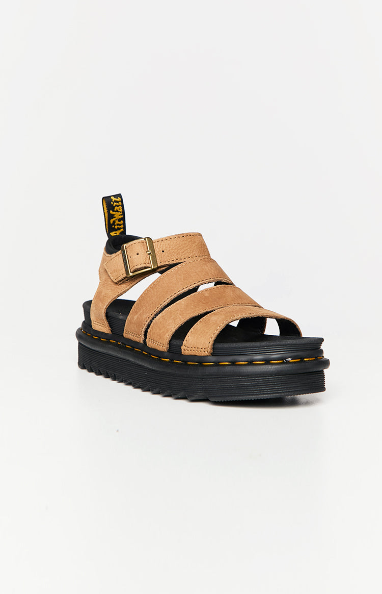 Dr. Martens Blaire 3 Strap Sandal Tan Tumbled Nubuck Image