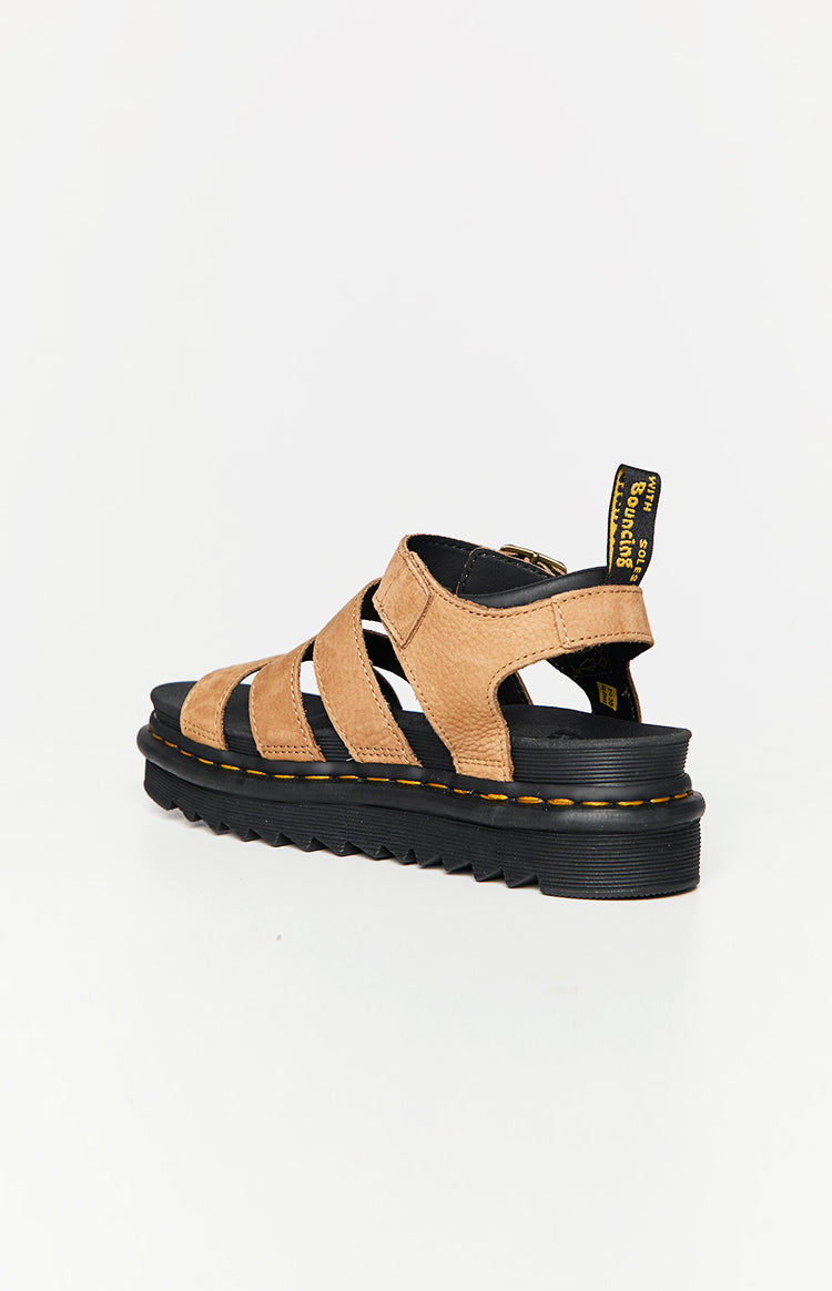 Dr. Martens Blaire 3 Strap Sandal Tan Tumbled Nubuck Image