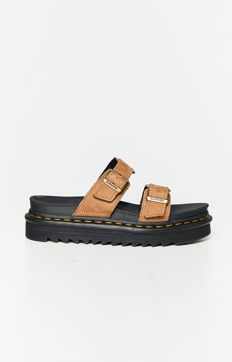 Dr. Martens Myles Slide Sandal Tan Tumbled Nubuck Image