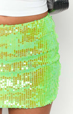 Emiko Green Sequin Mini Skirt Image