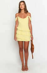 Earle Yellow Mini Dress Image