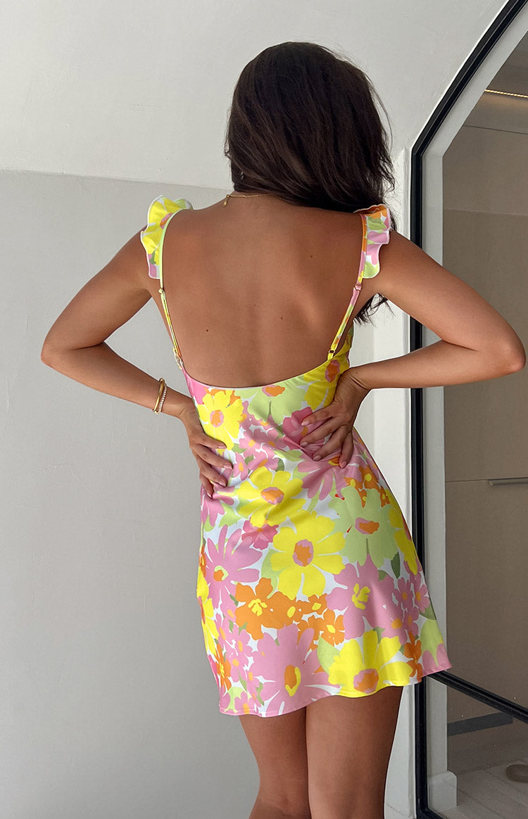 Eden Yellow Floral Mini Dress Image