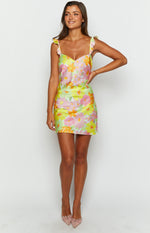 Eden Yellow Floral Mini Dress Image