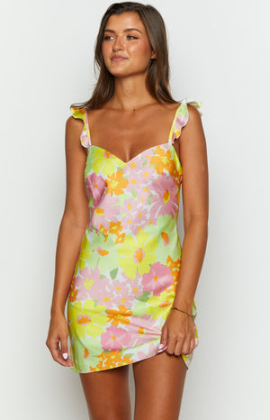 Eden Yellow Floral Mini Dress