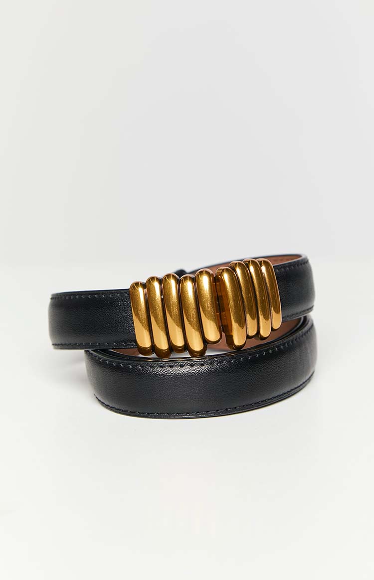 Elara Black PU Belt