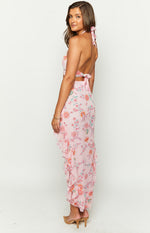 Elijah Pink Floral Maxi Skirt Image