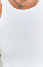 Eliza Ribbed Dress White Image