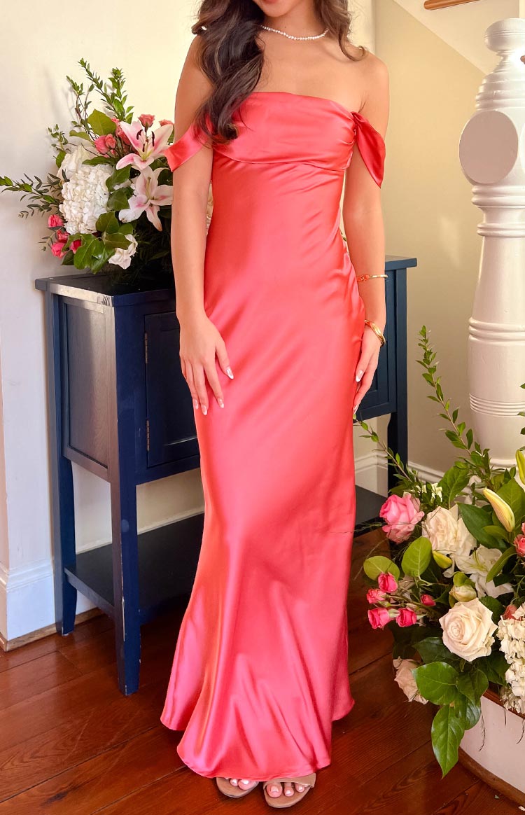 Ella Pink Off Shoulder Formal Dress Image