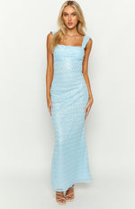 Ella Blue Sequin Maxi Dress Image