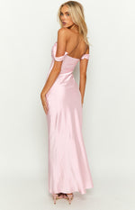 Ella Light Pink Off Shoulder Formal Maxi Dress Image