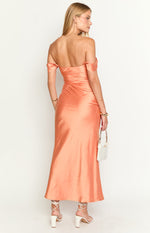 Ella Orange Off Shoulder Formal Dress Image