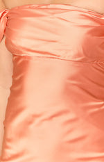 Ella Orange Off Shoulder Formal Dress Image