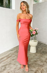 Ella Pink Off Shoulder Formal Dress Image