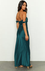 Ella Teal Off Shoulder Formal Maxi Dress Image