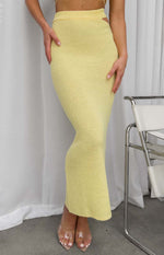 Ellah Yellow Knit Midi Skirt Image