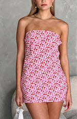 Ellie Pink And Red Speckled Mini Dress Image