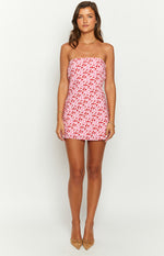 Ellie Pink And Red Speckled Mini Dress Image