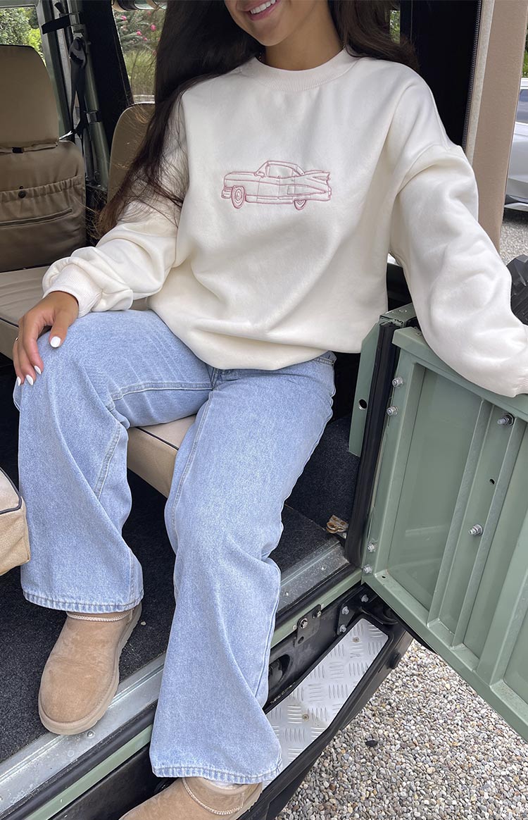 Elodie Cream Crew Neck Sweater Image