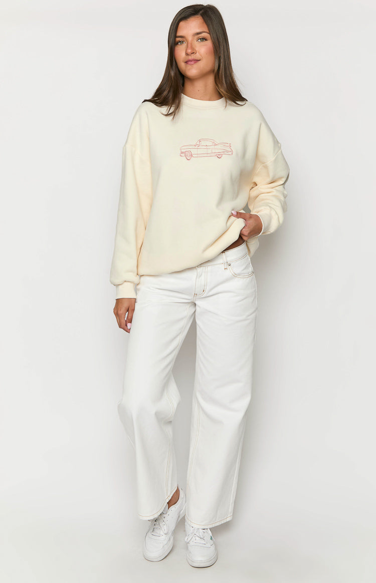 Elodie Cream Crew Neck Sweater Image