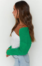 Elsa Green Rib Knit Bolero Image