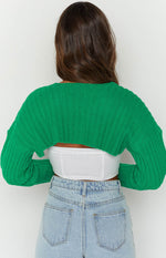 Elsa Green Rib Knit Bolero Image