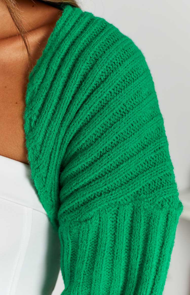 Elsa Green Rib Knit Bolero Image