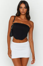 Elva White Knit Mini Skirt Image