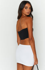 Elva White Knit Mini Skirt Image