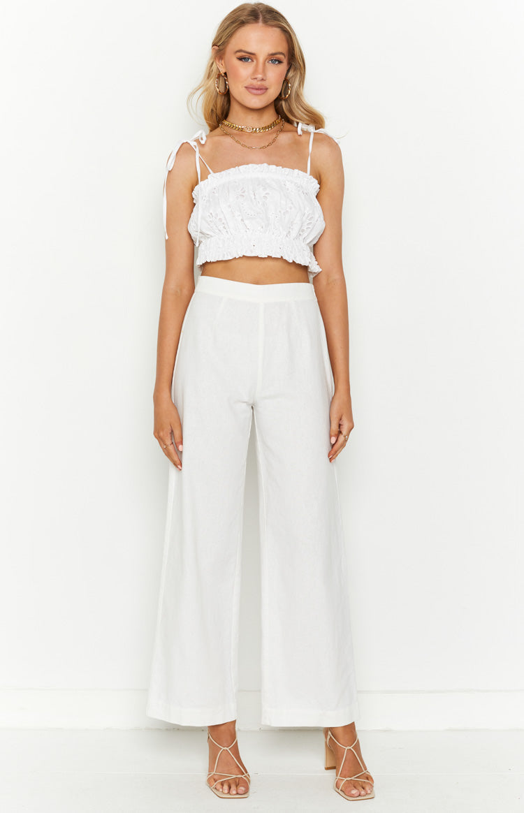 Emerie White Crop Top Image